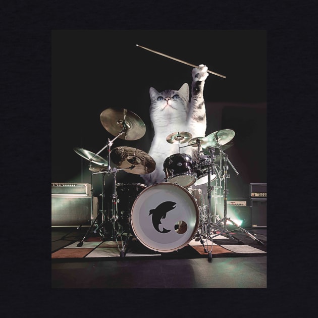 Drumming Drummer Cat by Random Galaxy